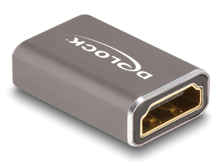 DELOCK αντάπτορας HDMI 60078 με Ethernet, 8K/60Hz, μεταλλικός, γκρι