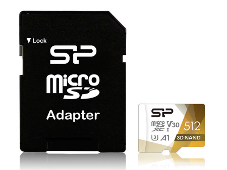 SILICON POWER κάρτα μνήμης microSDXC Superior Pro, 512GB, Class 10 UHS-I U3 A1 V30