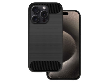 POWERTECH θήκη Carbon MOB-1929 για iPhone 15 Pro, μαύρη