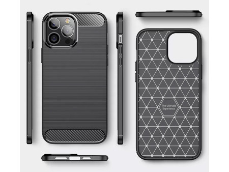 POWERTECH θήκη Carbon MOB-1929 για iPhone 15 Pro, μαύρη