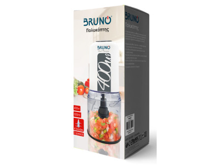 BRUNO πολυκόπτης BRN-0088, 2 ταχύτητες, 400W, 500ml, 4 λεπίδες, λευκός