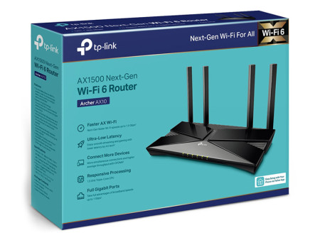 TP-LINK Router Archer AX10, Wi-Fi 6, 1500Mbps AX1500 Dual Band, Ver. 1.0