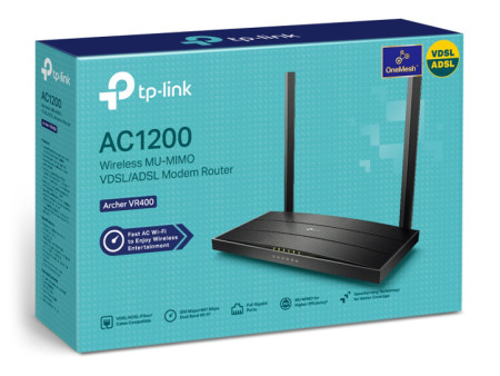 TP-LINK Modem/Router Archer VR400, VDSL/ADSL, 1200Mbps AC1200, Ver. 3.0