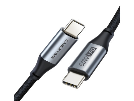 CABLETIME καλώδιο USB-C CMCM60W, 60W PD, 480Mbps, 1m, μαύρο