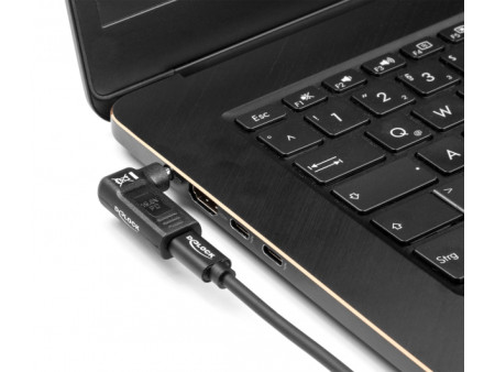 DELOCK αντάπτορας τροφοδοσίας 60004, USB-C σε HP 4.5x3mm, 90°, μαύρος