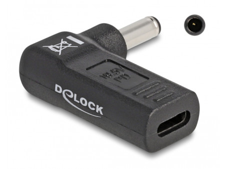 DELOCK αντάπτορας τροφοδοσίας 60007, USB-C σε Dell 4.5x3mm, 90°, μαύρος