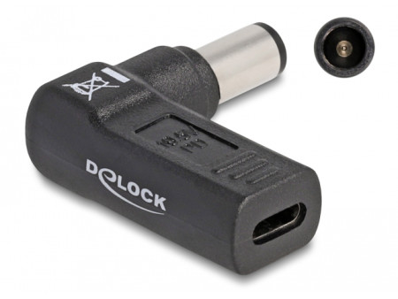 DELOCK αντάπτορας τροφοδοσίας 60008, USB-C σε Dell 7.4x5mm, 90°, μαύρος