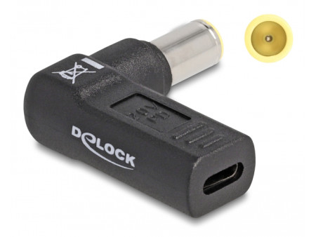 DELOCK αντάπτορας τροφοδοσίας 60012, USB-C σε IBM 7.9x5.5mm, 90°, μαύρος