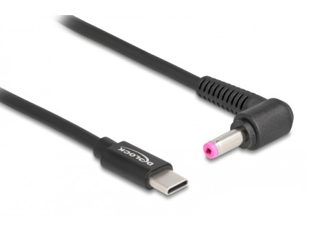 DELOCK καλώδιο τροφοδοσίας 87973, USB-C σε HP 4.8x1.7mm, 1.5m, μαύρο