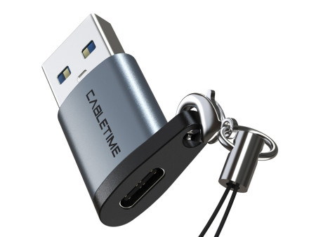 CABLETIME αντάπτορας USB-C σε USB CT-AMCF, 10.5W, 5Gbps, γκρι