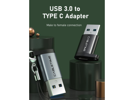 CABLETIME αντάπτορας USB-C σε USB CT-AMCF, 10.5W, 5Gbps, γκρι