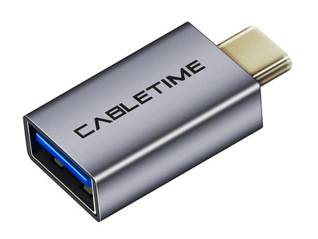 CABLETIME αντάπτορας USB-C σε USB CT-CMAFOTG, 5Gbps, γκρι