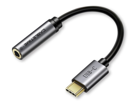 CABLETIME αντάπτορας USB-C σε 3.5mm CT-CMAUD, DAC chipset, γκρι