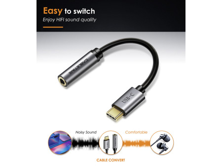 CABLETIME αντάπτορας USB-C σε 3.5mm CT-CMAUDIO, γκρι