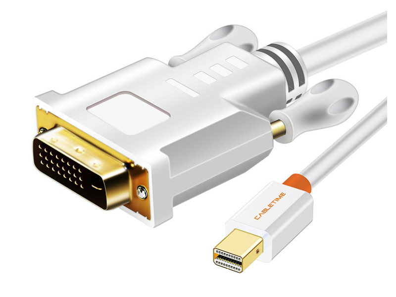 CABLETIME καλώδιο mini DisplayPort σε DVI CT-04G, 1080p, 1.8m, λευκό