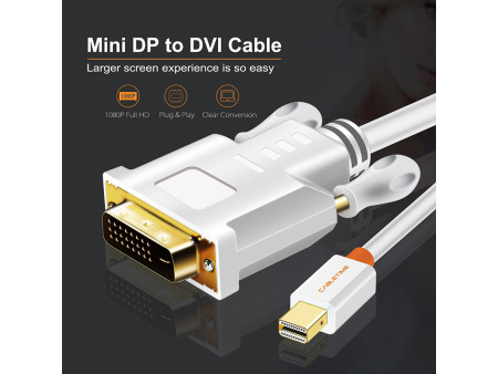 CABLETIME καλώδιο mini DisplayPort σε DVI CT-04G, 1080p, 1.8m, λευκό