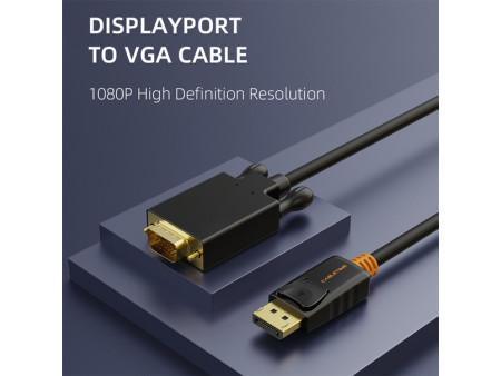 CABLETIME καλώδιο DisplayPort σε VGA CT-04G, 1080p, 1.8m, μαύρο