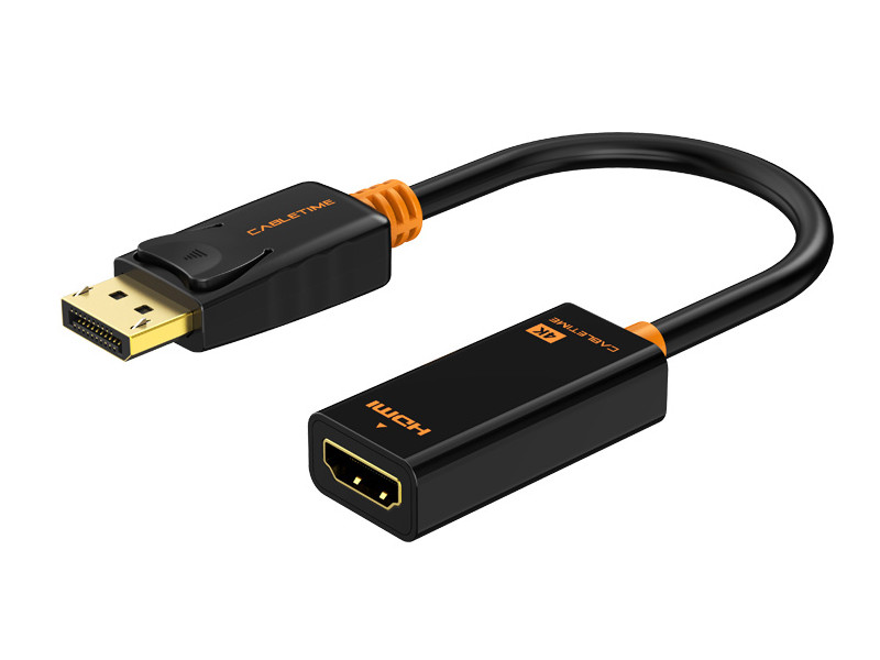 CABLETIME αντάπτορας DisplayPort σε HDMI CT-01G4K, 4K, μαύρος