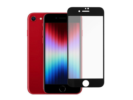 POWERTECH tempered glass 5D TGC-0584, full glue, iPhone SE 2022, μαύρο