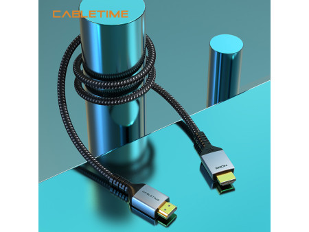 CABLETIME καλώδιο HDMI 2.1 CT-HM8K, 8K/60Hz, 48Gbps, 28AWG, 3m, μαύρο