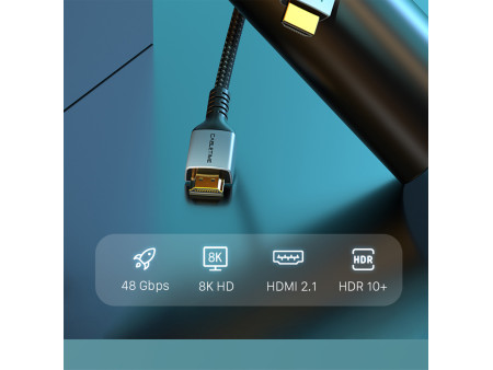 CABLETIME καλώδιο HDMI 2.1 CT-HM8K, 8K/60Hz, 48Gbps, 28AWG, 3m, μαύρο