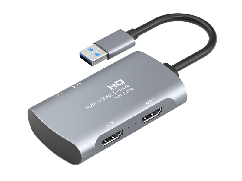 CABLETIME audio & video capture CT-HAVC-AG, HDMI/USB, loop 4K/60Hz, γκρι