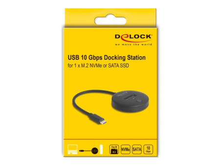 DELOCK docking station 64254 για M.2 NVMe/SATA SSD, 10Gbps, μαύρο