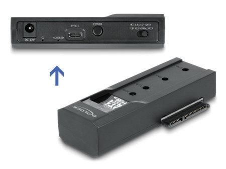 DELOCK docking station 64253 για M.2 NVMe/SATA SSD & HDD, 10Gbps, μαύρο