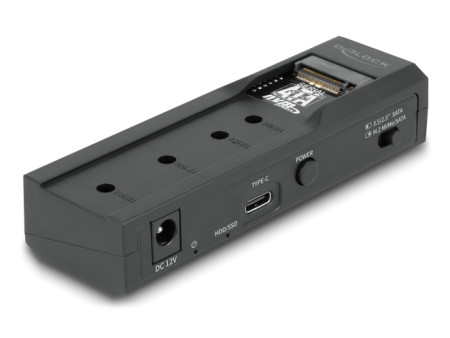 DELOCK docking station 64253 για M.2 NVMe/SATA SSD & HDD, 10Gbps, μαύρο