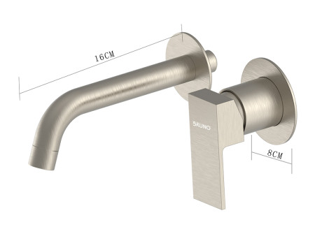 BRUNO μπαταρία νιπτήρα M61615-273, εντοιχισμού, αναμεικτική, ασημί