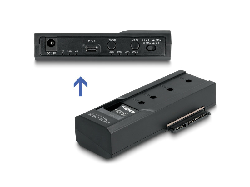 DELOCK docking station 64252 για M.2 NVMe/SATA SSD & HDD, clone function