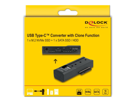 DELOCK docking station 64252 για M.2 NVMe/SATA SSD & HDD, clone function