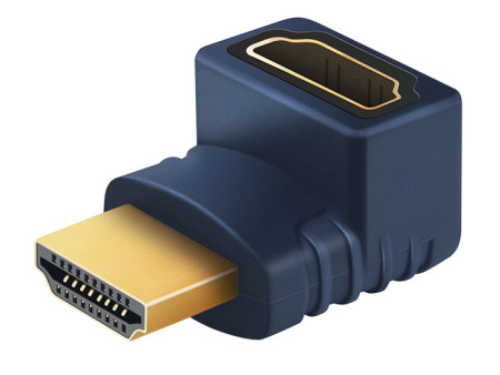 CABLETIME αντάπτορας HDMI HA10, γωνιακός, 4K, μπλε