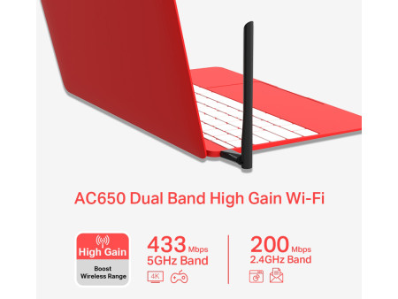 MERCUSYS ασύρματος USB αντάπτορας δικτύου MU6H, 650Mbps, 2.4/5GHz, V 1.0