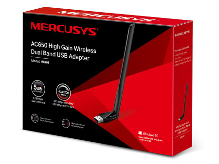 MERCUSYS ασύρματος USB αντάπτορας δικτύου MU6H, 650Mbps, 2.4/5GHz, V 1.0