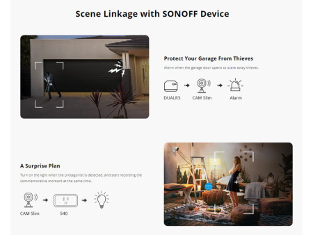 SONOFF smart κάμερα S-CAM με ηχητικό συναγερμό, 1080p FHD, Wi-Fi