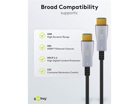 GOOBAY καλώδιο HDMI 2.1 65559 με Ethernet, 8K/60Hz, 48 Gbps, 20m, μαύρο