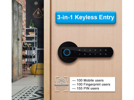 SECUKEY ηλεκτροπύρος D100-BT, συνδυασμού & fingerprint, μαύρος