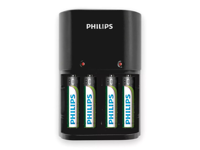 PHILIPS φορτιστής μπαταριών AA & AΑΑ NiMH SCB1450NB με 4x AAA, μαύρος