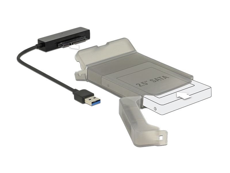 DELOCK αντάπτορας USB σε SATA 62742 με θήκη για 2.5" HDD/SSD, 6Gbps