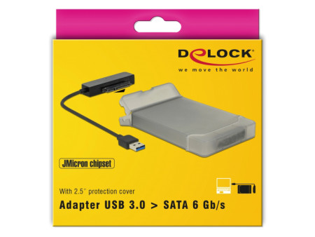 DELOCK αντάπτορας USB σε SATA 62742 με θήκη για 2.5" HDD/SSD, 6Gbps