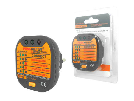 PEAKMETER tester πρίζας PM6860DR, 220-250V 50-60Hz