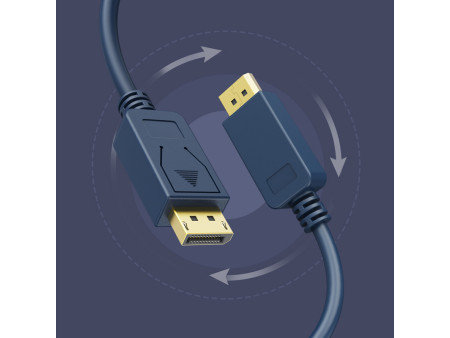 CABLETIME καλώδιο DisplayPort CT-01G, 4K/60Hz, 18 Gbps, 0.5m, μπλε