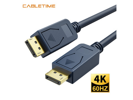 CABLETIME καλώδιο DisplayPort CT-01G, 4K/60Hz, 18 Gbps, 0.5m, μπλε