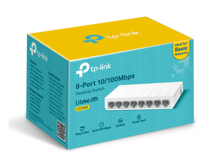 TP-LINK desktop switch LiteWave LS1008, 8-port 10/100Mbps, Ver 1.0