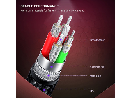 CABLETIME καλώδιο USB-C σε USB CT-PU32, 12W, 480Mbps, 1m, κόκκινο