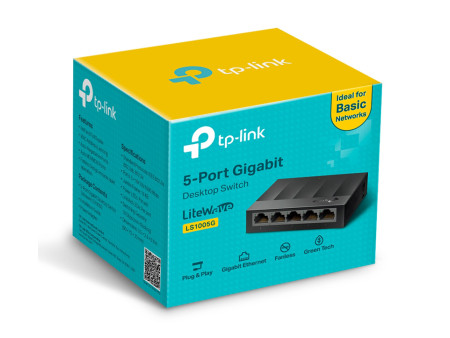 TP-LINK desktop switch LiteWave LS1005G, 5-port 10/100/1000Mbps, Ver 3.0