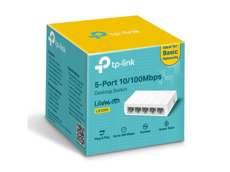 TP-LINK desktop switch LiteWave LS1005, 5-port 10/100Mbps, Ver 1.0