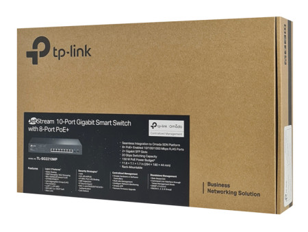 TP-LINK JetStream switch TL-SG2210MP, 10-Port Gigabit, 8x PoE+, Ver. 4.0