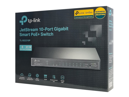 TP-LINK JetStream switch TL-SG2210P, 10-Port Gigabit, 8x PoE+, Ver. 5.0